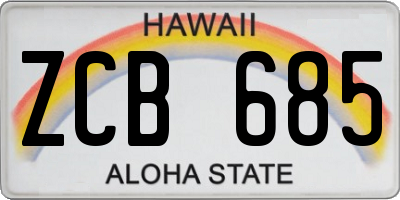 HI license plate ZCB685