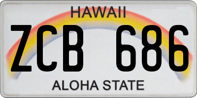 HI license plate ZCB686