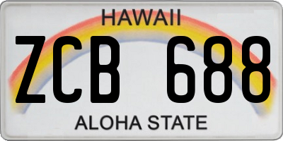 HI license plate ZCB688