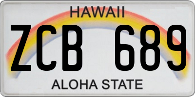 HI license plate ZCB689