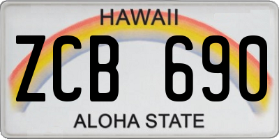 HI license plate ZCB690