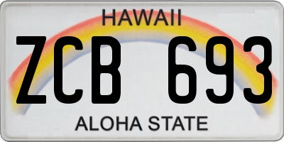 HI license plate ZCB693