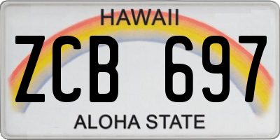 HI license plate ZCB697