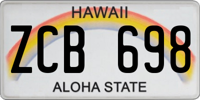 HI license plate ZCB698