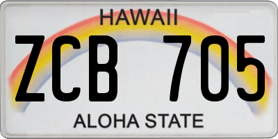 HI license plate ZCB705