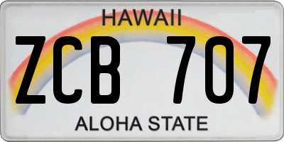 HI license plate ZCB707