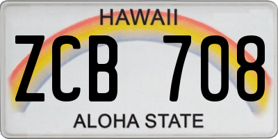 HI license plate ZCB708