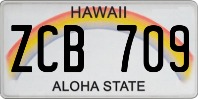 HI license plate ZCB709