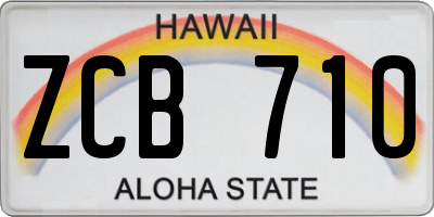 HI license plate ZCB710