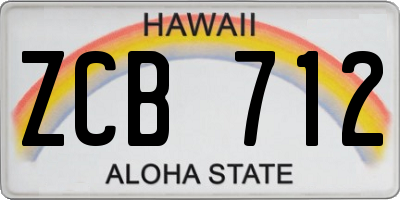HI license plate ZCB712