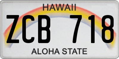 HI license plate ZCB718