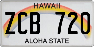 HI license plate ZCB720
