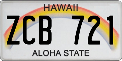 HI license plate ZCB721