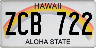 HI license plate ZCB722