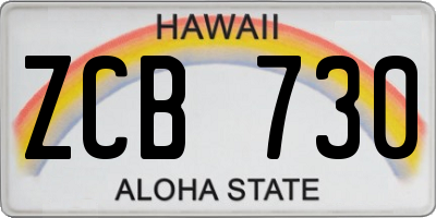 HI license plate ZCB730