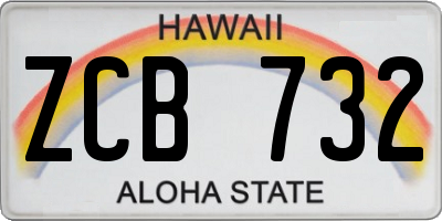 HI license plate ZCB732