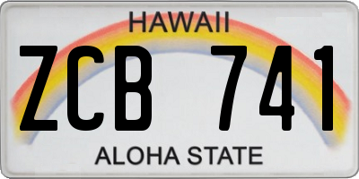 HI license plate ZCB741