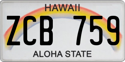 HI license plate ZCB759