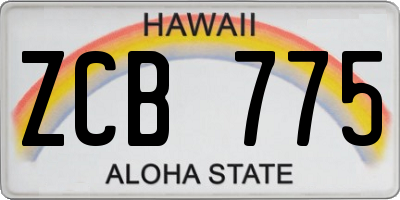HI license plate ZCB775