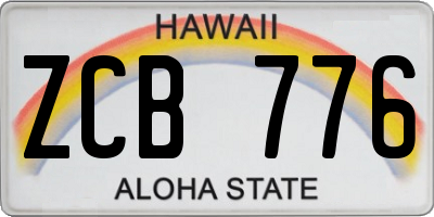 HI license plate ZCB776