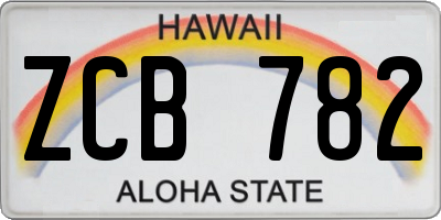 HI license plate ZCB782
