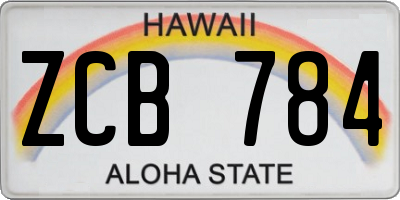 HI license plate ZCB784