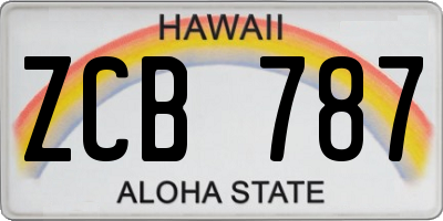 HI license plate ZCB787