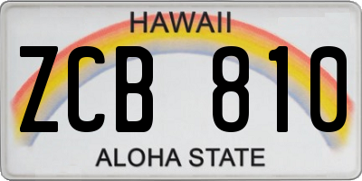 HI license plate ZCB810