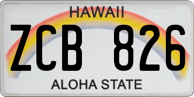 HI license plate ZCB826