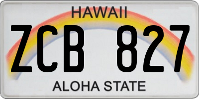 HI license plate ZCB827