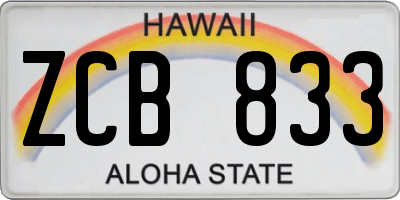 HI license plate ZCB833