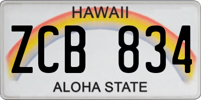 HI license plate ZCB834