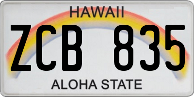 HI license plate ZCB835