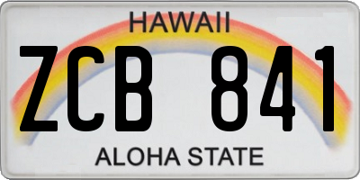 HI license plate ZCB841