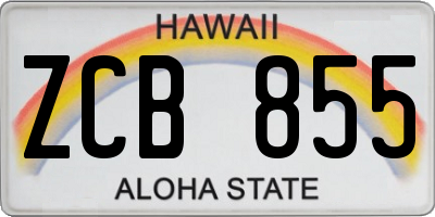 HI license plate ZCB855