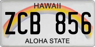 HI license plate ZCB856