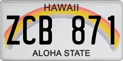 HI license plate ZCB871