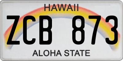 HI license plate ZCB873