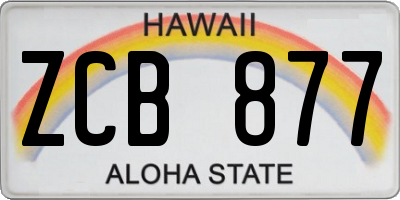 HI license plate ZCB877
