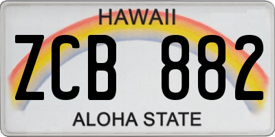 HI license plate ZCB882