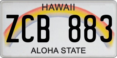 HI license plate ZCB883