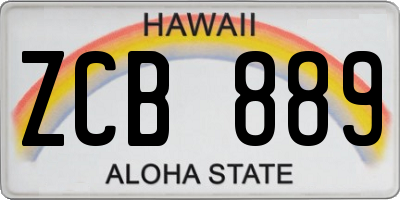 HI license plate ZCB889