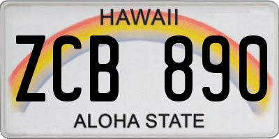 HI license plate ZCB890