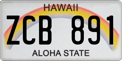 HI license plate ZCB891