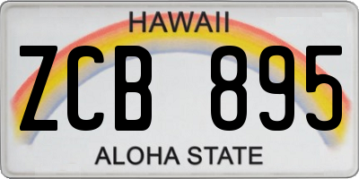 HI license plate ZCB895