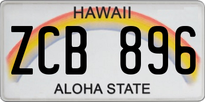 HI license plate ZCB896