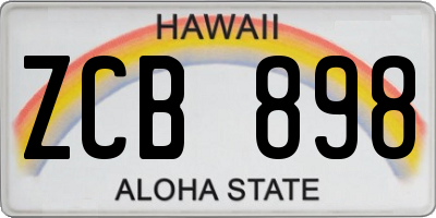 HI license plate ZCB898