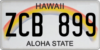 HI license plate ZCB899