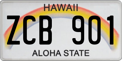 HI license plate ZCB901