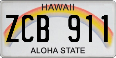 HI license plate ZCB911